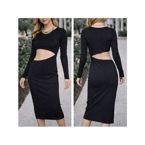 NWOT De Base Black Cutout Bodycon Dress